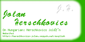 jolan herschkovics business card
